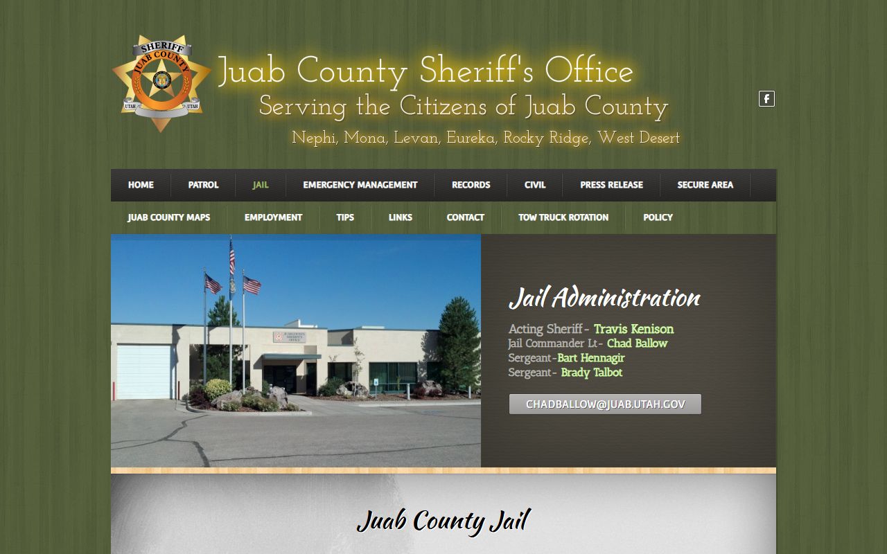 Official Juab County Jail page for inmate lookup visitation and mail rules